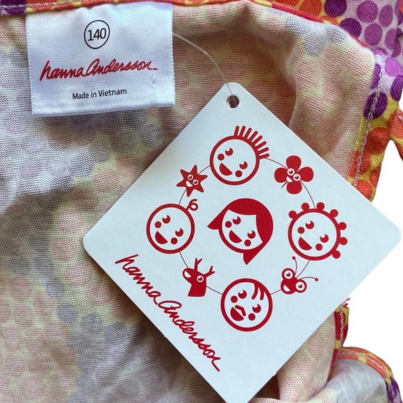 Hanna Andersson Orange and Purple Floral Sleeveless Dress Size 140 NWT - Picture 3 of 3